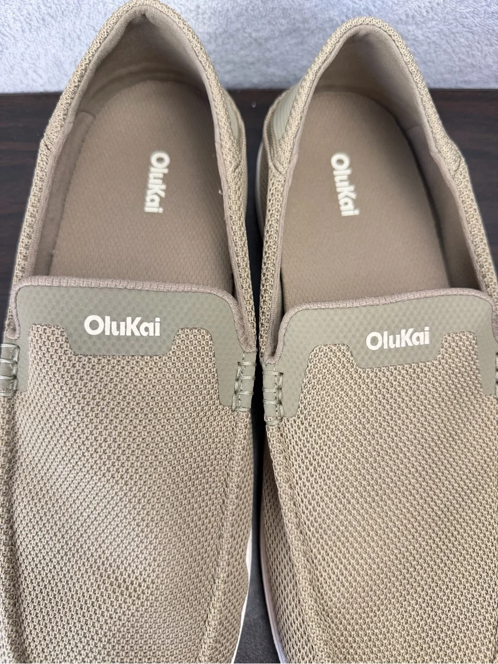OluKai Kakaha Mesh Slip-On Shoes Tan Men’s Size 13
